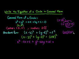 Write The Equation Of A Circle In
