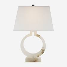 Ring Form Table Lamp In Alabaster