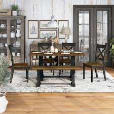 Antique Black Wood Dining Table