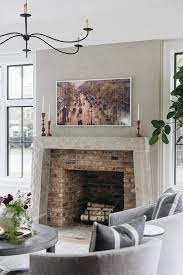Rustic Concrete Fireplace Mantel With