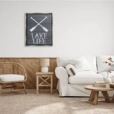 Blue Lake Life Phrase Rustic Boat Oars