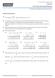 Grade 6 Math Worksheets And Problems