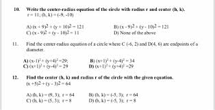 Center Radius Equation