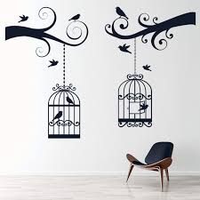 Tree Branch Bird Cage Wall Sticker