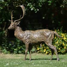 Bronze Deer Statue Life Size Modern