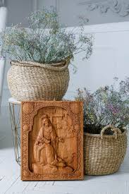Virgin Mary Icon Made Of Natural Wood 5