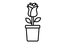 Flower Pot Outline Icon Graphic By Maan