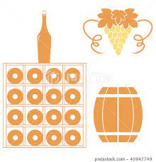 Stylized Icon Of A Colored Wine Rack