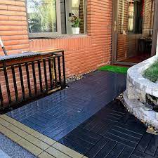Gogexx 11 8 In X 11 8 In Outdoor Square Plastic Interlocking Flooring Deck Tiles For Courtyard Garden 44 Pieces In Gray