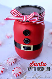 Santa Painted Mason Jar The Ribbon