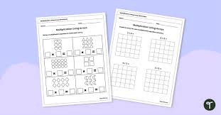 Multiplication Using Arrays Worksheet