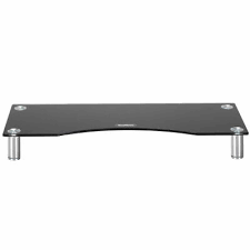 Large Black Curved Glass Monitor Stand