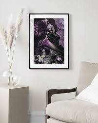 Flowers In Lilac No2 Poster Dark