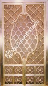 Brass Polished Jaali Design Temple Door