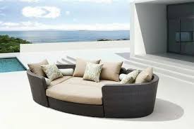 Ps Outdoor Brown Oval Shape Sun Bed At