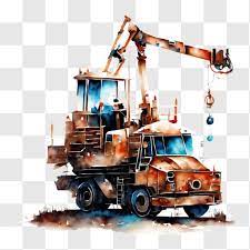 Old Rusty Crane Truck In Need