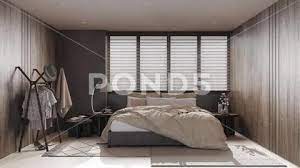 Minimalist Bedroom With Dark Wooden