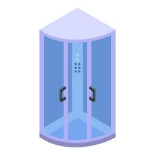 Clean Shower Stall Icon Isometric