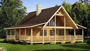 Log Home With Wraparound Porch Log