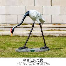 Garden Crane Statues Resin Modern