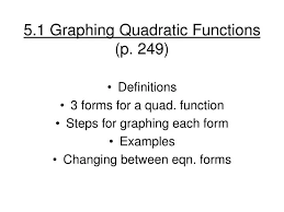 Ppt 5 1 Graphing Quadratic Functions