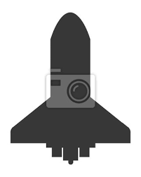 Flat Design Space Shuttle Icon Vector