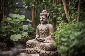 Buddha Statue In The Garden Generative Ai