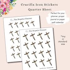Crucifix Stickers For Planner Prayer