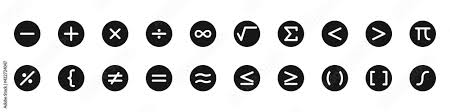 Set Of Math Icons The Concept Of