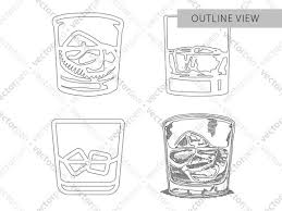 Whiskey Glass Icon Collection Custom