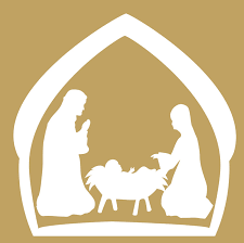 White Nativity Creche Banner Church