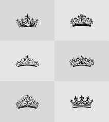 Princess Crown Silhouette Icon Set