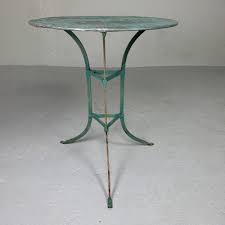 Iron Garden Table With Round Top On 3
