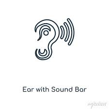 Sound Bar Concept Line Icon Linear Ear