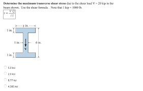 maximum transverse shear stress due