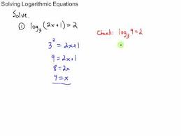 Solving Logarithmic Equations Ii