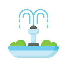 Garden Fountain Vector Art Icons And