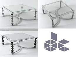3d Chrome And Glass Coffee Table
