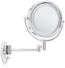Chrome Wall Mounted Lighted Mirror With