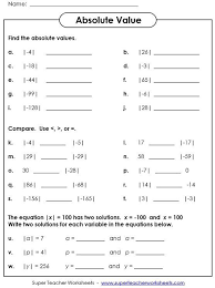 Absolute Value Worksheets Absolute