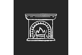 Wood Burning Fireplace Chalk White Icon