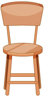 Wooden Chair Cartoon Style Isolated On