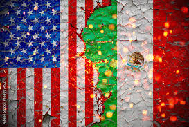Grunge Us Vs Mexico National Flags Icon