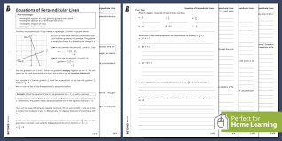 Equation Of A Perpendicular Line