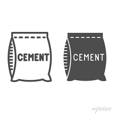 Bag Of Cement Line And Solid Icon
