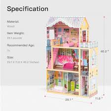 Mdf Wooden Dreamy Dollhouse For Kids