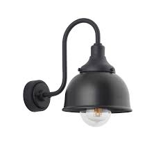 Outdoor Black Wall Lamp With Glass Shade