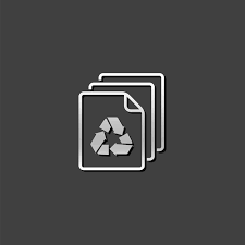 Recycle Symbol Icon In Metallic Grey