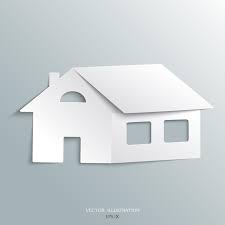 Paper House On A White Background Icon