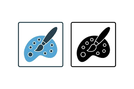 Paint Brush And Palette Icon Icon